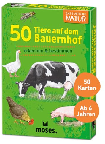 moses. Expedition Natur - 50 Tiere auf dem Bauernhof, Entdeckerkarten zur Bestimmung von Tieren, Outdoor-Spielzeug für Kinder ab 6 Jahren
