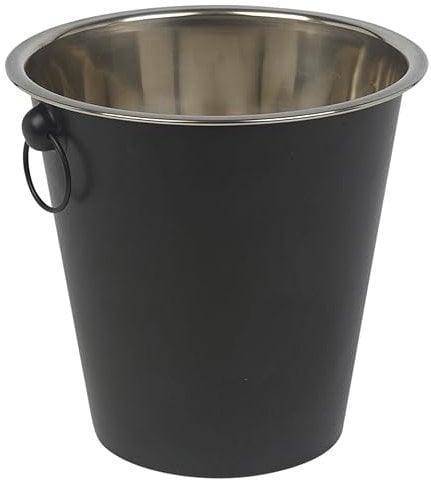 URBNLIVING Black Metal Drinks Cooler Bucket for Champagne, Wine, Beer Bottles Stylish Ice Tub with Sturdy Handles, Ideal for Parties, BBQs, and Events Keep Your Beverages Perfectly Chilled