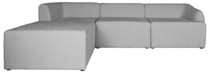 Ares Meble Ecksofa Rimini II - Modernes L-Sofa 3 sitzer - Wohnzimmer Sofa - Kleine Sofa - Solider Rahmen - Samt - Grau