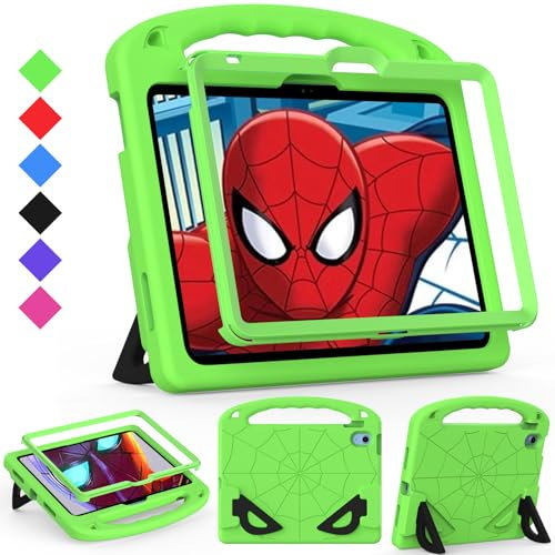 LKOOZO Funda Infantil para iPad (A16) 11ª Generación 11 Pulgadas 2025 / iPad 10ª Generación 10.9 Pulgadas 2022, Funda a Prueba de Golpes con Protector de Pantalla (Verde)