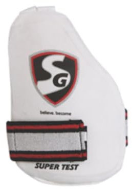 SG Super Test Cricket Inner Thigh Pad | Weiß | Größe: Erwachsene | Für Männer & Jungen | Linkshänder Spieler | Verstellbarer Gurt | Leicht