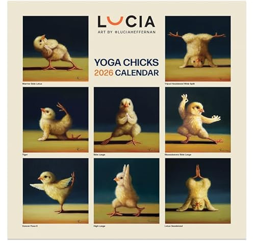 Quadratischer Wandkalender 2026 Yoga Chicks
