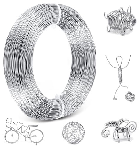 Basteldraht Dünn 1mm x 50m, Basteldraht Silber Aus Aluminium, Aludraht Rostbeständig Und Leicht Formbar, Silberdraht Kann Zur Herstellung Von Dekorationen Oder Persönlichem Schmuck Verwendet Werden
