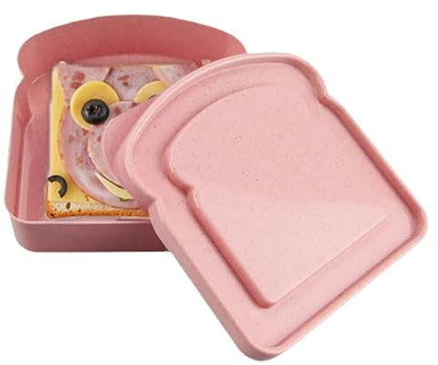Generisch Toastförmiger Sandwichbehälter | Vorbereitung Lunchbox | Lebensmittellager für Brot & Snacks | Mikrowelle & Geschirrspüler sicher | Wiederverwendbare -Box für Kinder und Erwachsene | Tr