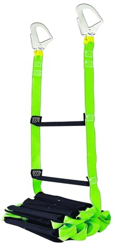 Fire Escape Ladder with 2 Heavy Hooks, 33.1 Feet Emergency Fire Ladder for 3-5 Story Homes, Reusable Safety Rope Ladders for Balcony Railing Treehouse, Green