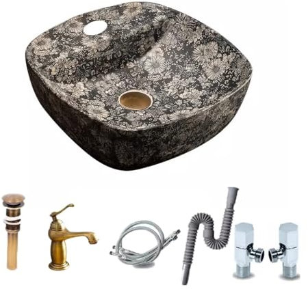 Lavandino Da Bagno Lavabo da appoggio retrò in ceramica for esterni, lavabo da appoggio, lavabo da bagno for la casa, lavabo singolo for balcone Lavabi Da Appoggio(B)