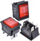 Interruptor basculante, Paquete de 3 interruptores de palanca DPDT de 6 pines, 3 posiciones, encendido/apagado, encendido, 125 V, 20 A, 250 V, 16 A, KCD2 203, multicolor(Red)