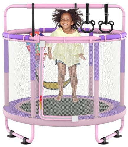 LANGXUN 5ft 6-in-1 Kids Trampoline, Mini Toddler Trampoline for Girls Boys
