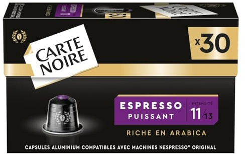 Café Capsules Espresso Intensité 11 Compatible Nespresso CARTE NOIRE - la boîte de 30 capsules Lot De 3 - Par Lot