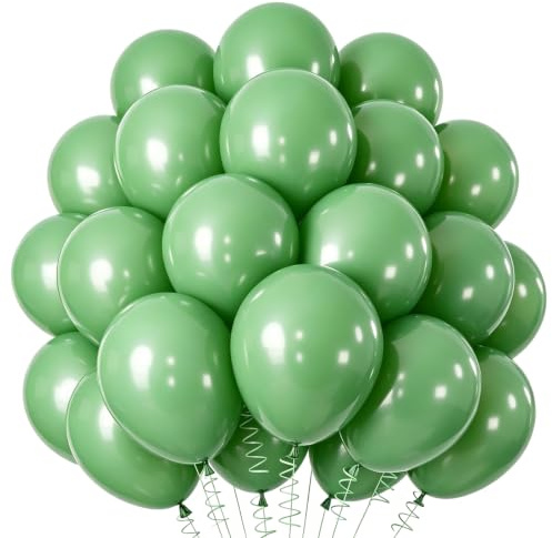 Luftballon Girlande Salbeigrün, 60 Stück 12 Zoll Retro Sage Grün luftballons, Bohnengrüne Girlande Luftballons Geburtstag Set, Olivgrüne Latex Ballons Set für Geburtstag Hochzeit Festival