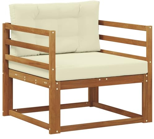 vidaXL Outdoor Mittelsofa Massivholz Akazie Natur, Akazienholz Mittelsofa, Langlebige Lounge für den Außenbereich, Modernes Terrassensitzmöbel, Stylische Garten-Couch, Wetterfeste Möbel