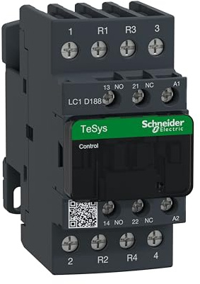Schneider Electric TeSys Deca contactor,4P(2NO+2NC),AC-1,=440V 32A,120V AC coil,LC1D188G7