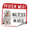 siviwonder Aufkleber MALTESER Pfoten Weg Kleiner Auto Hundeaufkleber REFLEKTIEREND Reflective Sticker Hund
