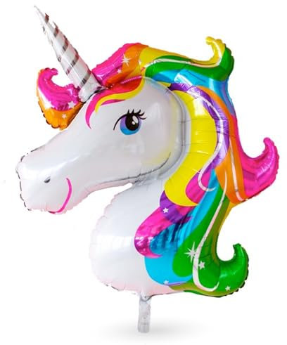 XXL Luftballon Einhorn 110 x 85 cm - Helium Ballon für Kindergeburtstag, Unicorn Party & Dekoration