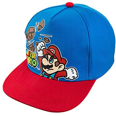 Nintendo Super Mario Boys Blue Baseball Cap Hat Age 4-7