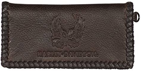 Harley-Davidson Herren Ride Free Trucker Geldbörse aus Leder mit RFID-Schutz, Braun, Braun, 6.5 x 3, Trucker Geldbörse aus Leder