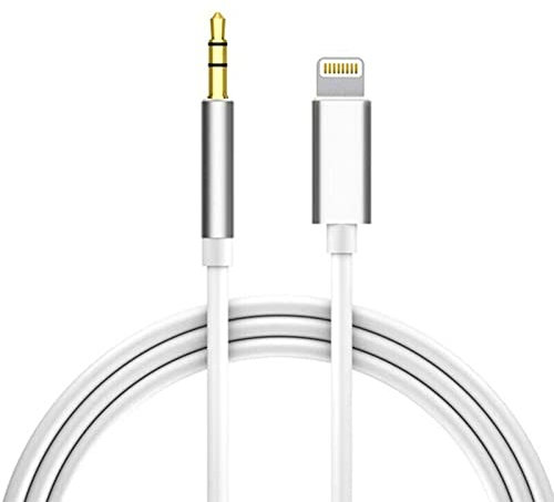 YCTech Aux Cable for iPhone in Car, 3.5mm Jack Aux Cord to Light-ning Cable for iPhone 14 13 12 11 Pro Max Mini SE XS XR X 8 7 Plus for Car Stereo/Headphones/Speaker Transfer Music (Silver)