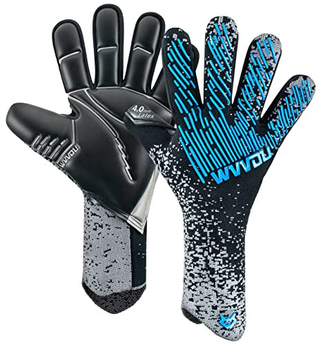 WVVOU Soccer Goalie Gloves Youth Adults, High Performance Goalkeeper Gloves, Breathable Soccer Gloves, 4+3mm Super Grip for The Toughest Saves
