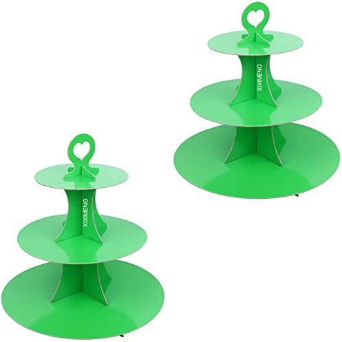 2 Pack Cupcake Stand for 24 cupcakes 3-Tier Cake Stand cardboard, Perfect for Wedding, Birthday Party, Baby Shower and Graduation