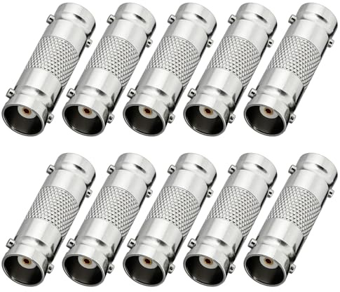 ANLINK 10 Pack BNC Female to Female Connector, 10 PCS BNC Barrel Coupler Connector Adapter for CCTV Camera Survelliance System