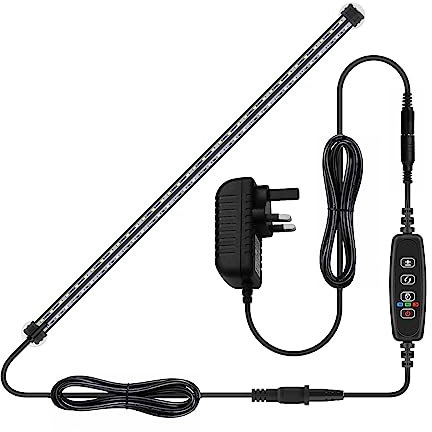 Lominie Submersible LED Aquarium Light, Full Spectrum 2 Row LED Fish Tank Light with Timer, 3 Lighting Modes Dimmable IP68 Waterproof for Freshwater Refugium Algae Fish Tank (42cm/17in-WF40)