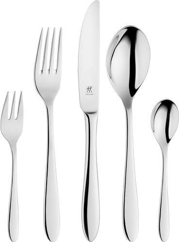 ZWILLING Set de 30 Couverts de Table, pour 6 personnes, Acier Inoxydable 18/10 de Haute Qualité, Poli, série Style, Argent (Silver)