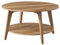 VASAGLE Coffee Table, 2 Tier Round Coffee Table with Storage, for Living Room, 80 x 45 cm, Easy to Assemble, Honey Brown LCT243K41