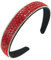scicent Stirnband Kristall Seite Modische Haarreife Mädchen Breite Strass Haar Hoop Party Festival Kostüm Haarschmuck für Frauen (Rot) - 16717
