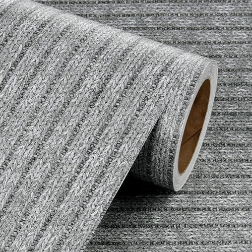 Livelynine Vinilo Adhesivo Muebles Gris Claro Efecto Tela Papel Pintado Autoadhesivo Pared Dormitorio Papel Adhesivo para Muebles Gris Papel Adhesivo para Muebles Gris Armarios Escritorio 40CMx2M