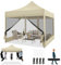 COBIZI Tonnelle de Jardin 3x3m Extérieure Pliante Imperméable avec Paroi Latérale en Maille, Hauteur Réglable pour Patios, Jardin, Camping, Parti, Kaki