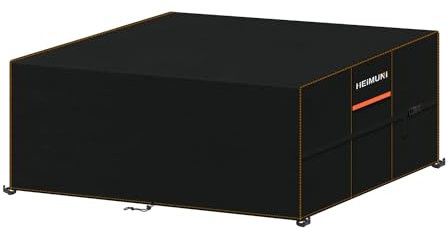 HEIMUNI Housse Salon de Jardin Exterieur, 160x100x90cm Housse Table Jardin 420D Oxford Bache Salon de Jardin Impermeable Housse de Protection Salon de Jardin Bache Table Exterieur Résistant à la Vent