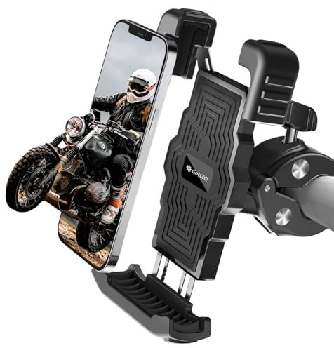 GoHZQ Bike Phone Holder for Motorcycle & Bicycle – Anti-Shake Secure Lock 360° Rotation, Universal for 4.7-6.8 Phones (Black) – Fits Bicycle/E-Scooter/ATV