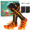 Ferdiiz Heated Socks - Rechargeable 6000mAh Battery Electric Socks for Men and Women with 4 Heating Settings - Thick Cotton Indoor and Outdoor Sports Foot Warmers