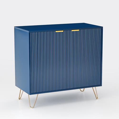 Luminarix Kommode mit 2 Türen und Regal, Sideboard Küchenschrank Holz Schrank, Komodenschrank Buffetschrank für Küche Wohnzimmer Schlafzimmer, 80x40x78 cm, Blau
