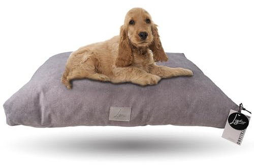 Ligo Tommy Elegance - Cuscino Materasso per Cani in tessuto Realizzato artigianalmente in Italia. Cuccia lettino Materassino per Cane Sfoderabile Lavabile.(M: 100 x 60 cm, SOFT ROSA)