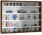 HOMCOM 5-Tier Wall Display Shelf Unit Cabinet w/ 4 Adjustable Shelves Glass Doors Home Office Ornaments 60x80cm Rustic brown