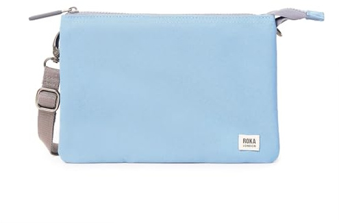 ROKA London Carnaby Crossbody XL Recylced Canvas Retro Blue