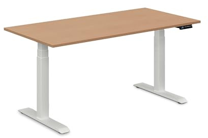Schultz GmbH & Co. KG eDesk Classic elektrisch höhenverstellbarer Schreibtisch, 180 x 80 cm in Kirschbaum & Weiß