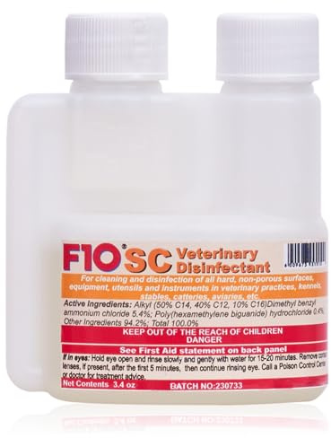 F10 SC Concentrated Veterinary Disinfectant for Kennels, Litter Box, Cage, Terrariums, Habitats, Vet Practices - 100 ml (3.4oz)