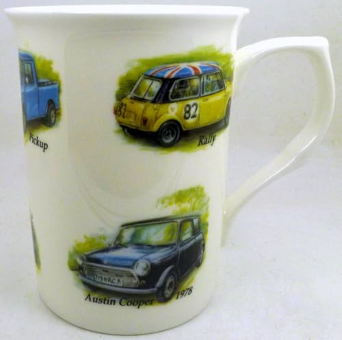 Classic MINIS FINE Bone China Mug Featuring 6 Different MINIS The Pickup Rally Austin Cooper 1978 Van Austin Cooper 1969 Traveller