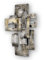 House of Arts Zoccolino 3D Wandbild Wanddeko Metall Moderne Deko in Gold Silber Grau 60x80cm