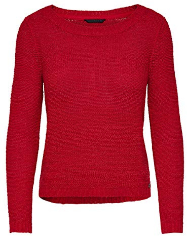 ONLY Damen Onlgeena Xo L/S KNT Noos Pullover,Rot (Flame Scarlet),36 (Herstellergröße: S)