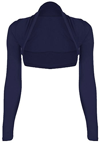 Red Olives® Womens Plain Long Sleeve Bolero Shrug Crop Top Ladies Cropped Cardigan Tops UK 8-14