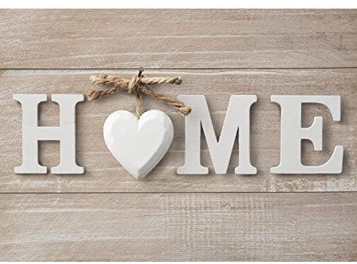 Runa Art Fototapete Home Herz Holz 352 x 250 cm Vlies Tapeten XXL Moderne Wandtapete Wohnzimmer Schlafzimmer Grau 9385011a