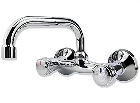 Mprofi MT® Grifo de Cocina de Pared - Mezclador para Fregadero - Lavabo - Cromo