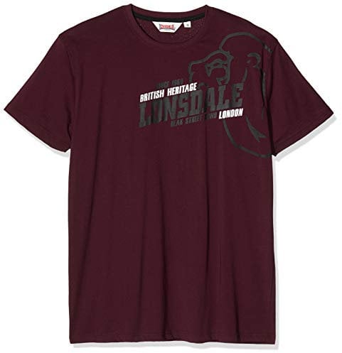 Lonsdale London Herren Walkley Regular Fit T-Shirt, Vintage Oxblood, L