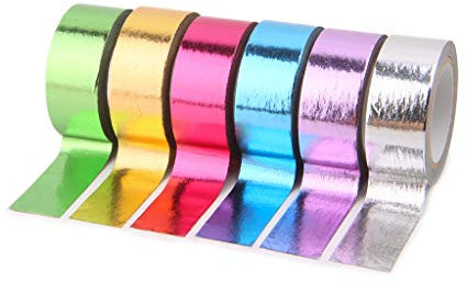Jenor Nastro adesivo decorativo olografico glitterato, per bacchetta ginnastica ritmica, nastro Washi, nastro decorativo per fai da te, 15 mm x 5 m