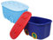 Ondis24 Funny Box Set, Spielzeugbox, Lagerbox für Kinder, Sammelbox, Aufbewahrungsbox, 46 Liter, 58 x 39 x 32 (H) cm (rot-hellblau)