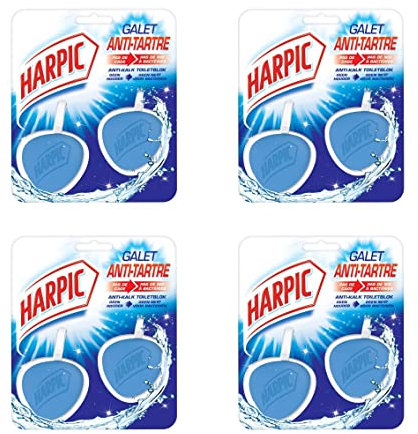 HARPIC Lot de 4 Blocs WC Galet Hygiène Anti-tartre - 2 Blocs de 40g