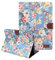 MiusiCase Coque pour iPad (8th / 7th Generation) 10.2 2019 & 2020, Rétro Fleurs PU Cuir Coque Stand Flip Etui Housse, Bleu